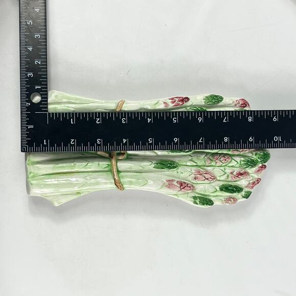 Vintage Italian Majolica Asparagus Grape Ceramic Serving Dish Set Hand Painted​ - Picture 6 of 13